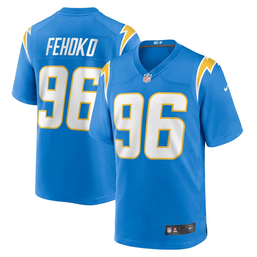 Men Los Angeles Chargers 96 Breiden Fehoko Nike Powder Blue Game Player NFL Jersey